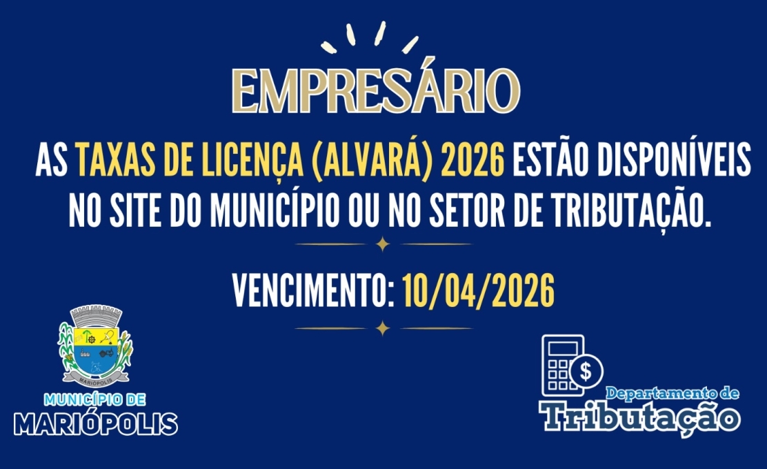 Taxas de licença 2026